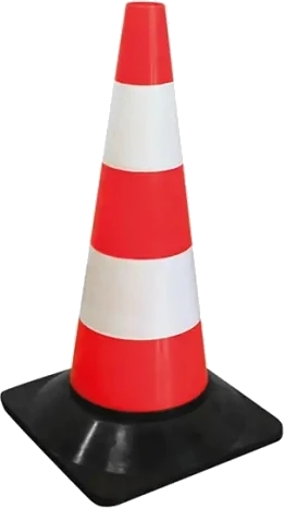Cone de Sinalização Polietileno 50 cm (Branco/Laranja)