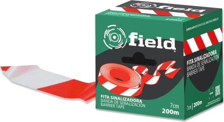 Fita de Sinalização Branca/Vermelha 7cm × 200m