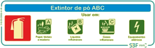 SINAL COMBATE INCENDIOS INFORMAÇAO EXTINTOR PO ABC