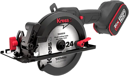 KUE11-Serra circular 140mm Brushless 20V 2bat 4Ah +