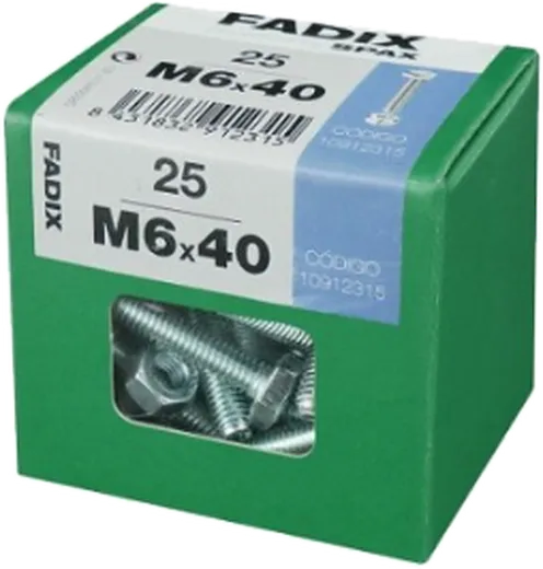 Pf. Cab. Sextavada DIN 933 c/ PorcaM 6x40 mm 25und L1