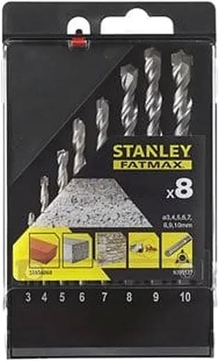 Cassette com 8 brocas para pedra com haste de 3 caras ø 3 -10 mm
